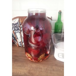 5l stiklinis indelis - su vaisių raštais