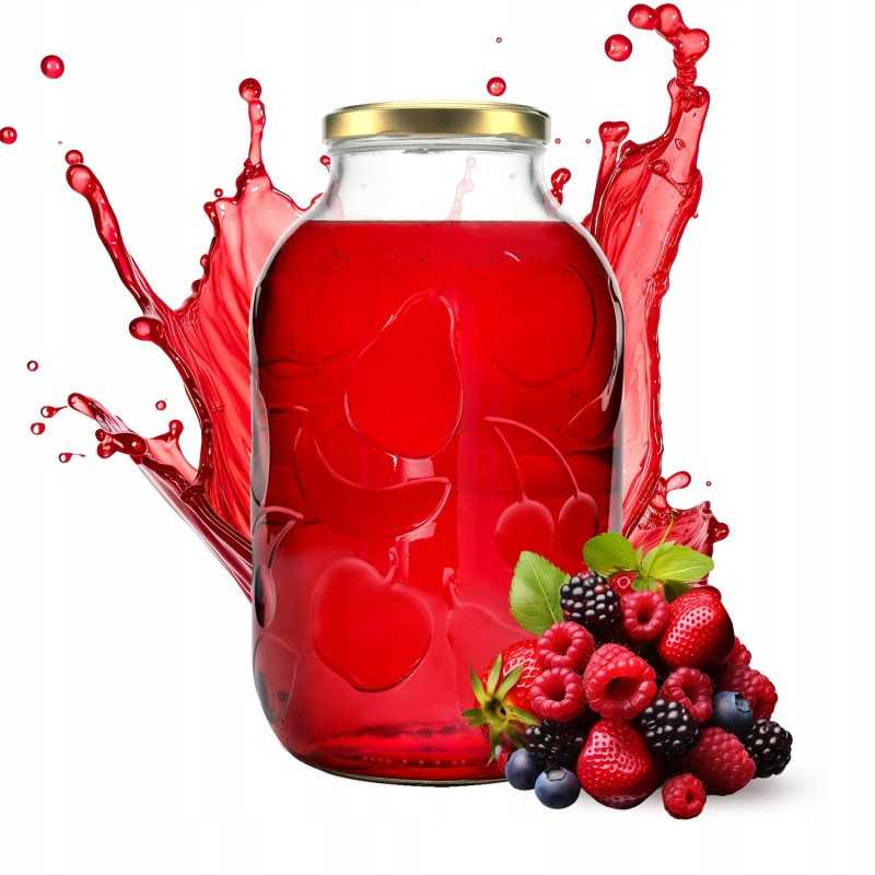 5l stiklinis indelis - su vaisių raštais