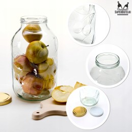 5l stiklinis indelis - su vaisių raštais