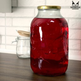 5l stiklinis indelis - su vaisių raštais