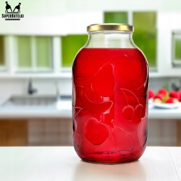 5l stiklinis indelis - su vaisių raštais