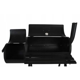 Dviejų funkcijų sodo grilis su rūkykla + ratukais