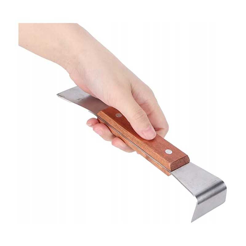 Nerūdijančio plieno kaltas, grandiklis su medine rankena, 20 cm