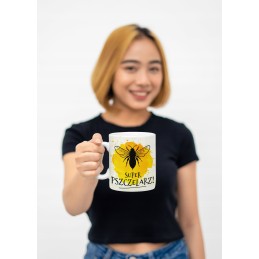 Siūlome keramikinį puodelį 'super bitininkas' - 330 ml - puiki dovana, dovana kiekvienam - labai geras lenkiškas gaminys