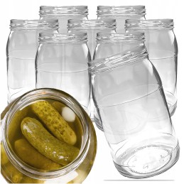 Dideli stikliniai indeliai, 6 kabliukai, 0,935l 935ml, rinkinys 8 vnt, tinka fi82 6z dangteliams