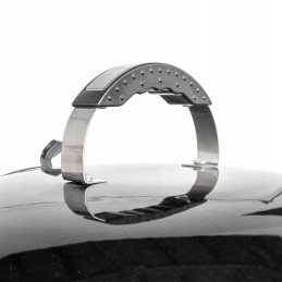 Sferinės anglies grilis - sodo grilis su dangteliu, termometru ir ratukais