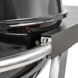 Sferinės anglies grilis - sodo grilis su dangteliu, termometru ir ratukais