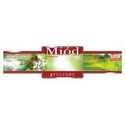 Dekoratyvinių etikečių/lipdukų pakuotė grikių medui (100 vnt) - raštas e217