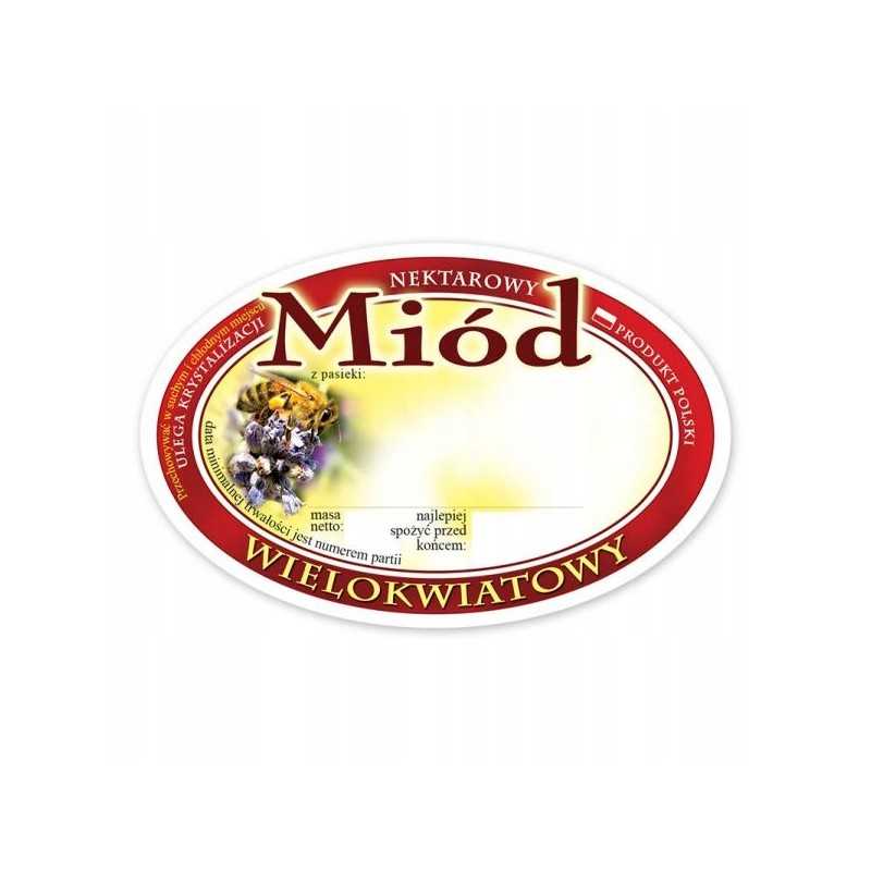 Medaus lipduko etiketė (92x60) wl 100 vnt e301