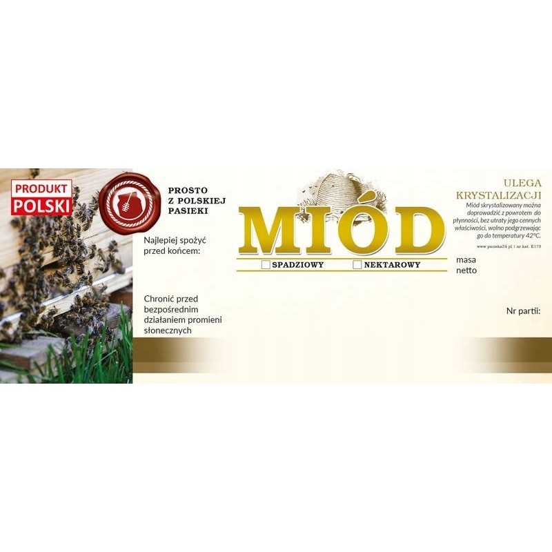 Pakuotė didelių etikečių/lipdukų lipčiaus/nektaro medaus indeliui