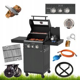 Dujinės sodo grilis su Zeus dangteliu, juodas