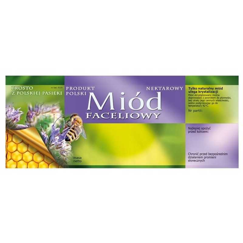 Pakuotė didelių etikečių/lipdukų facelijų medaus indeliui (100 vnt.)