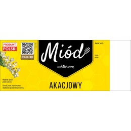 Pakuotė didelių etikečių/lipdukų akacijų medui (100 vnt) - modelis e183