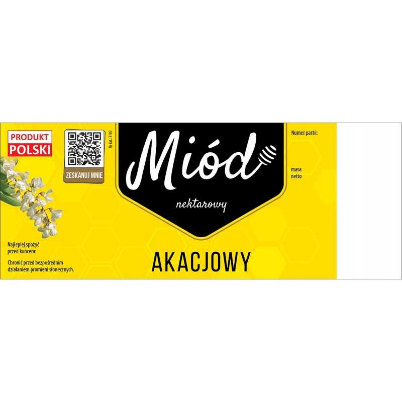 Pakuotė didelių etikečių/lipdukų akacijų medui (100 vnt) - modelis e183