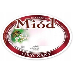 Medaus lipduko etiketė (92x60) storio 100 vnt e303