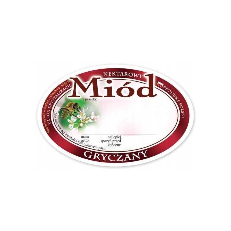 Medaus lipduko etiketė (92x60) storio 100 vnt e303