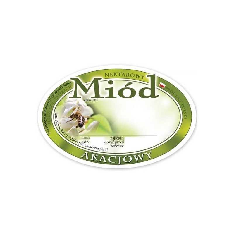 Medaus lipduko etiketė (92x60) ak 100 vnt e305