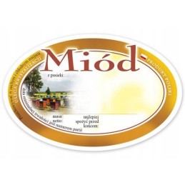 Medaus lipduko etiketė (92x60) 100 vnt e310