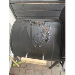 ⭐Dviejų funkcijų sodo grilis su rūkykla + ratukais⭐