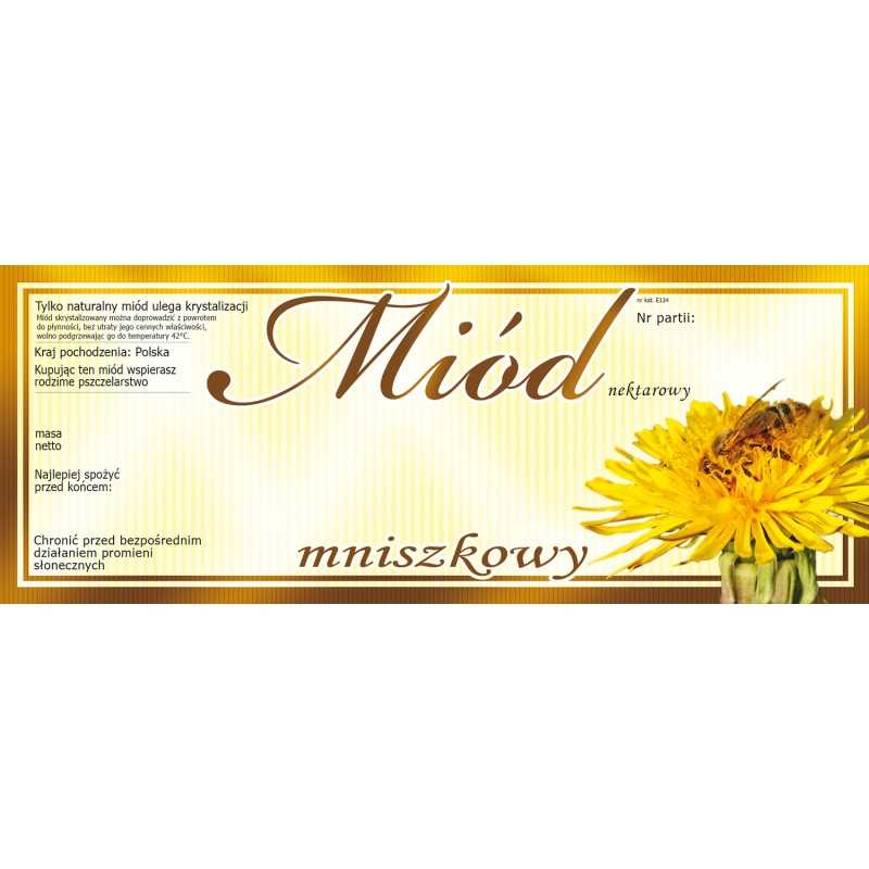 Pakuotė didelių etikečių/lipdukų kiaulpienių medui (100 vnt) - modelis e134