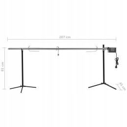 Vidaxl automatinė rožė su varikliu, nerūdijantis plienas 207x45x81 cm 44644