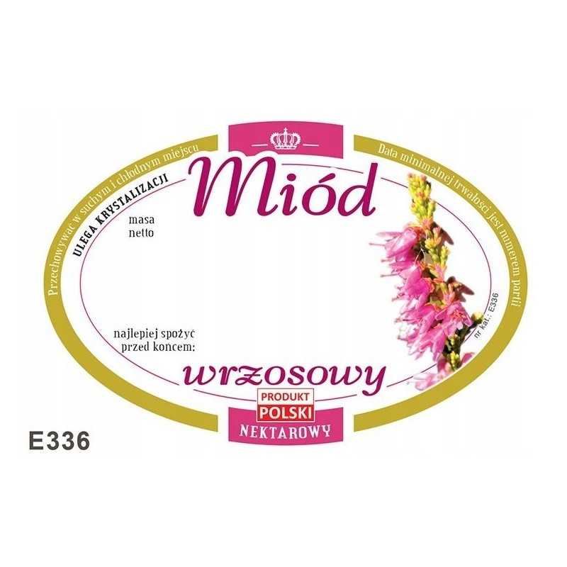 Etiketės lipdukas viržių medui 92x60 100 vnt