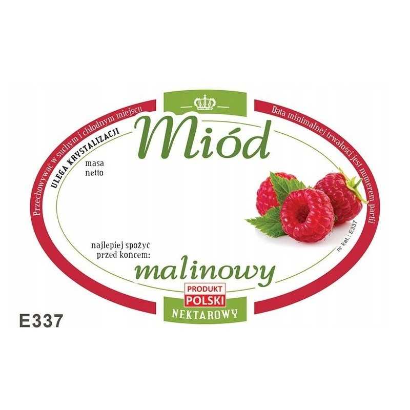 Etiketės lipdukas aviečių medui 92x60 100 vnt