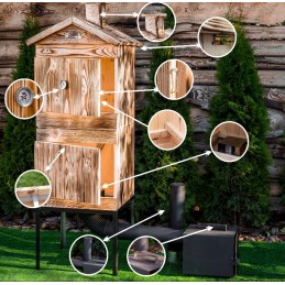 Didelė medinė namų sodo rūkykla