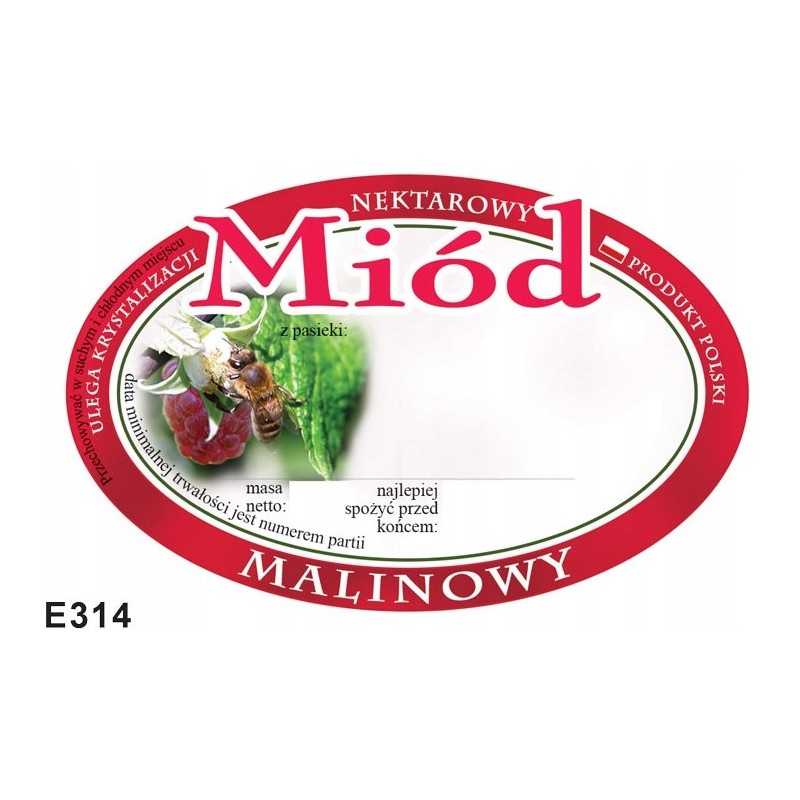 Medaus lipduko etiketė (92x60) mal 100 vnt e314