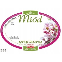 Grikių medaus lipdukas etiketė 92x60 100 vnt