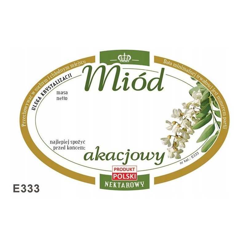Etiketės lipdukas akacijų medui 92x60 100 vnt