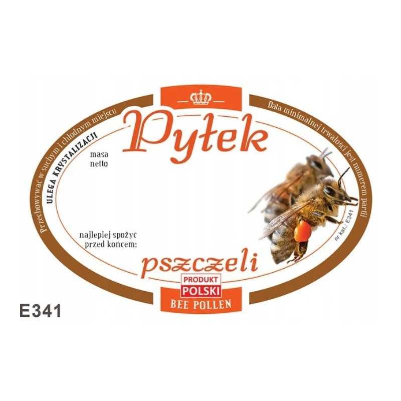 Bičių žiedadulkių lipdukas etiketė 92x60 100 vnt