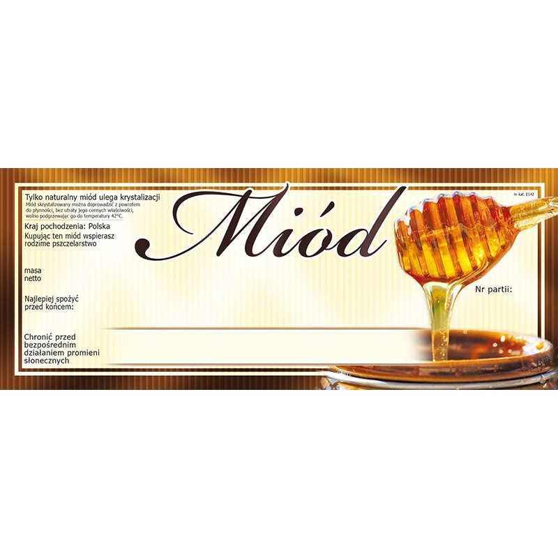 Pakuotė didelių medaus etikečių tiesiai iš avilio (100 vnt.) - universalus modelis E142