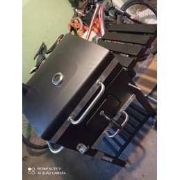 Nebrangus anglies grilis, didelės ketaus grotelės, Landmann dangtis, tvirtas smūgis