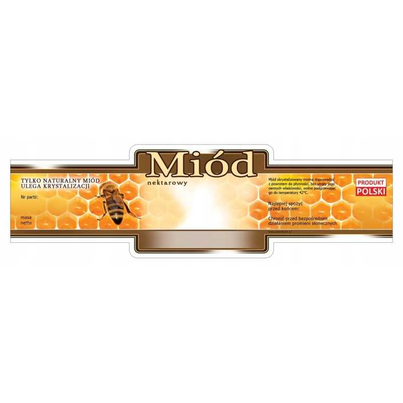 Universalios medaus etiketės (100 vnt) - E222 raštas