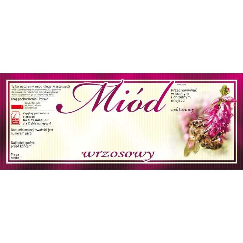 Pakuotė didelių viržių medaus etikečių/lipdukų (100 vnt) - raštas e141