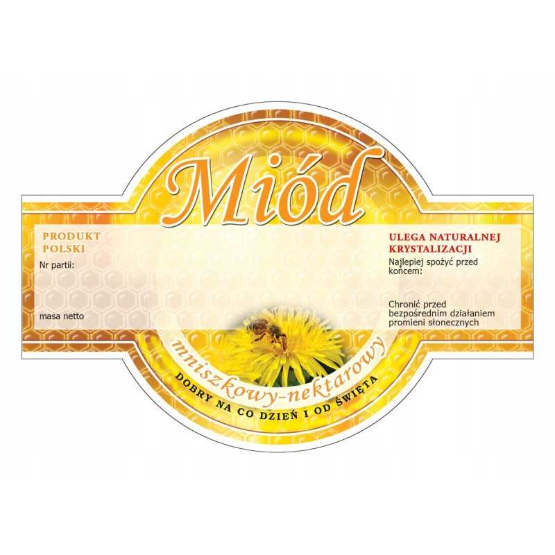 Kiaulpienių medaus etiketės (100 vnt) - modelis E266