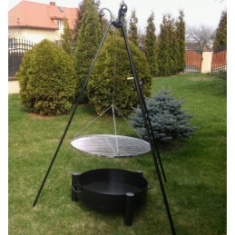 Sodo trikojis grilis su nerūdijančio plieno grotelėmis, komplektas