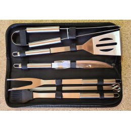 Sodo trikojis grilis su nerūdijančio plieno grotelėmis, komplektas