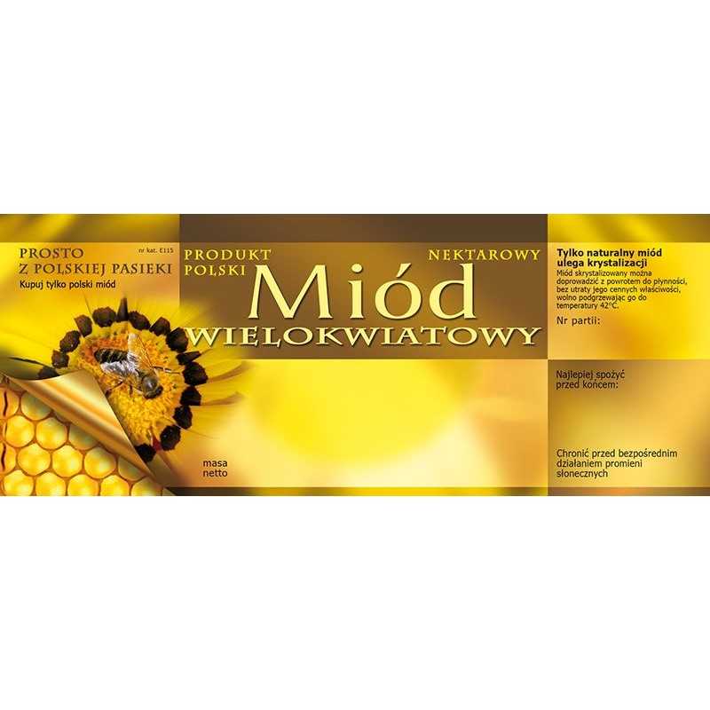 Kelių žiedų medaus etiketės (100 vnt) - e115