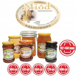 Kreminės daugiagėlinės medaus etiketės (100 vnt.)