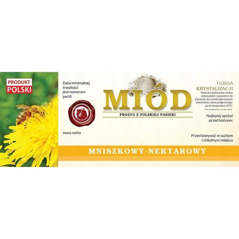 Kiaulpienių medaus etiketės (100 vnt) - modelis E170