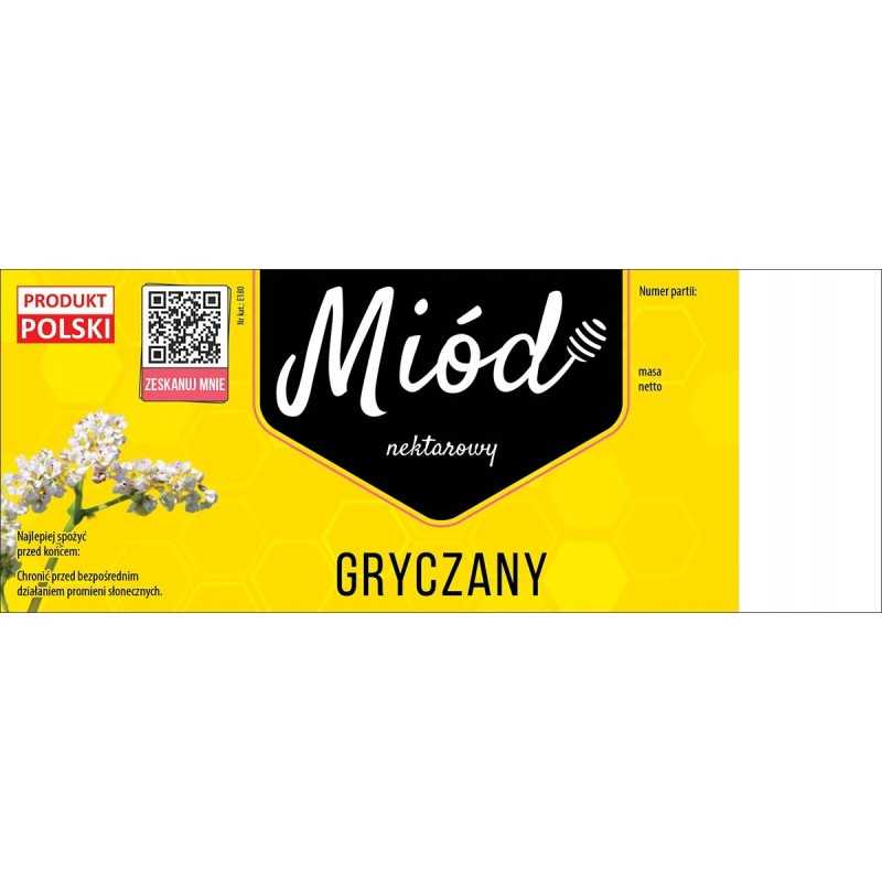 Grikių medaus etiketės (100 vnt) - E180 raštas