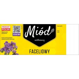 Etiketės facelijų medui (100 vnt) - E185 raštas