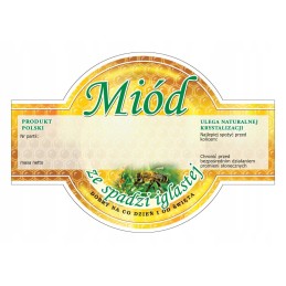 Apvalios lipčiaus medaus etiketės - e259