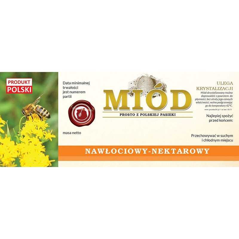 Etiketės auksarankio medui (100 vnt) - E171 raštas