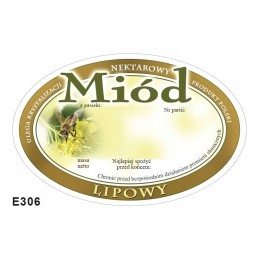 Ovalios etiketės liepų medui (100 vnt) e306