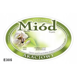 Ovalios etiketės akacijų medui (100 vnt) e305