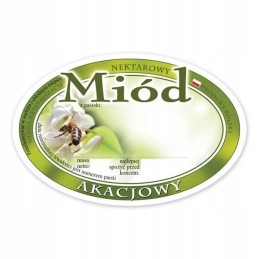 Ovalios etiketės akacijų medui (100 vnt) e305