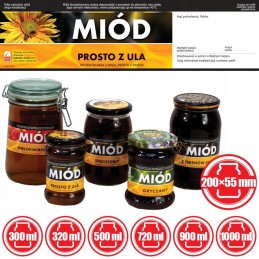 Universalios medaus etiketės su skaitine etikete e1203